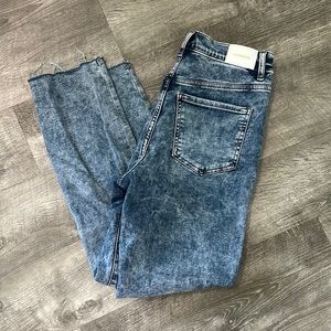 Express Distressed Denim Slim Super High Rise 8R Like New